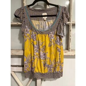 Anthropologie Ric Rac size small womens flutter sleeve top